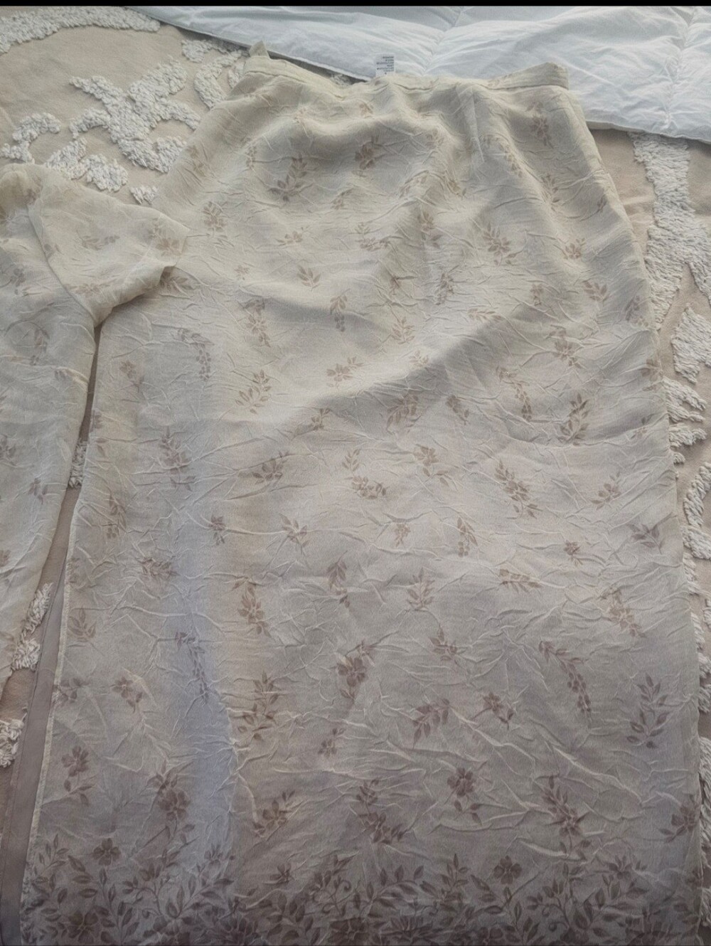 Josephine Chaus Cream Floral 2pc Skirt and Blouse